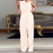 Trouser swing collar sleeveless waist collection casual set