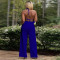Sexy backless lace up long top wide leg pants fashion set