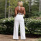 Sexy backless lace up long top wide leg pants fashion set