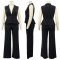 Qingguo collar sleeveless casual suit two-piece set