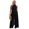 Sexy backless lace up long top wide leg pants fashion set