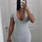 rendy V-neck ribbed sexy slim fitting street dress
