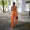 Sexy deep V-back sleeveless jumpsuit