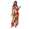 Summer versatile lotus leaf swing split skirt set