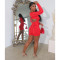 Sexy hollow out thin long sleeved top with round neck and hollow out back dress