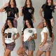 Casual, Comfortable, and Fashionable Set with Cotton Short sleeved Shorts and Pockets, Two Piece Set