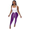 Solid color vest with exposed navel and hip lifting yoga exercise two-piece set