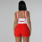 Sleeveless shoulder shorts sexy two-piece set