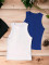 Women's Instagram style round necked vest with slim fitting threads, 2-piece set