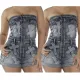 Embroidered strapless elastic slim fit shorts
