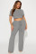 New threaded short top drawstring casual two-piece set  5COLORS