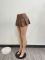 Beautiful women's leather sexy solid color zippered pleated ultra short skirt  6COLORS