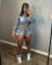 Slim fit hip wrap fashion shorts set