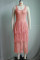 Fashionable round necked sleeveless knitted mesh tassel perspective dress
