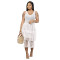 Fashionable round necked sleeveless knitted mesh tassel perspective dress