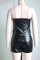 Zipper flap slim fit bra hot pants leather suit two-piece set