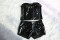 Zipper flap slim fit bra hot pants leather suit two-piece set