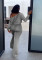 Fashionable casual solid color bat sleeve drawstring jumpsuit