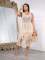 Fashionable round necked sleeveless knitted mesh tassel perspective dress