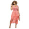 Fashionable round necked sleeveless knitted mesh tassel perspective dress