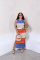 Women's fishing net contrasting color sleeveless slit sexy casual pullover beach dress