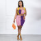 Fashionable casual sports set with splicing straps, short two-piece set