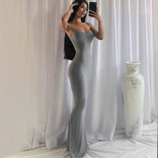 Sexy camisole waist slimming dress with wrapped buttocks for women's casual beach