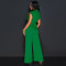 Fashion women's pants solid color sleeveless V-neck wide leg jumpsuit