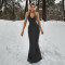 New Solid Color Simple Casual Zipper Sleeveless Slim Fit Dress