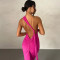 Sexy backless pleated slim fit sleeveless temperament dress for women's formal dress
