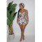 Brushed fabric printed strap set includes a headscarf  3PCS