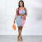 Fashionable casual sports set with splicing straps, short two-piece set