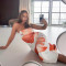 Summer new print sexy strapless waist and hip wrap dress
