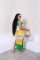 Women's fishing net contrasting color sleeveless slit sexy casual pullover beach dress