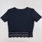 New Solid Color Round Neck Short Sleeve Lace Short Women's Top T-shirt