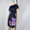 New short sleeved printed buttocks skirt set