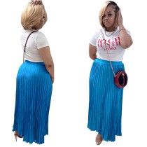 Summer Comfortable Loose Mid High Waist Pleated Skirt