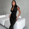 New Solid Color Simple Casual Zipper Sleeveless Slim Fit Dress