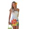 Sexy strapless waist positioning printed dress