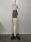 Unique hip wrap elastic denim short skirt with double waist