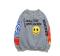 Same style hip-hop foam smiling face graffiti print round neck hoodie for both men and women, couple style