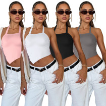 Integrated neck hanging sports vest for women, shock-absorbing high-end beauty back, Pilates yoga suit, fitness suit, sports bra, summer