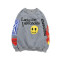 Same style hip-hop foam smiling face graffiti print round neck hoodie for both men and women, couple style