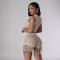 Women's knitted hand hook hollow tassel sexy shorts two-piece set
