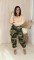 Women's seasonal new camouflage printed multi organ pocket pants