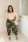 Women's seasonal new camouflage printed multi organ pocket pants