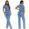 New accordion bag loose high waisted wide leg ripped jeans casual pants