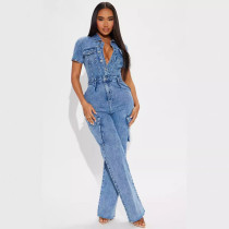 New accordion bag loose high waisted wide leg ripped jeans casual pants