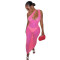 Hollow out beach cover up sexy mesh perspective dress set with bottom pants