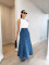 women's denim washed large skirt for spring and summer